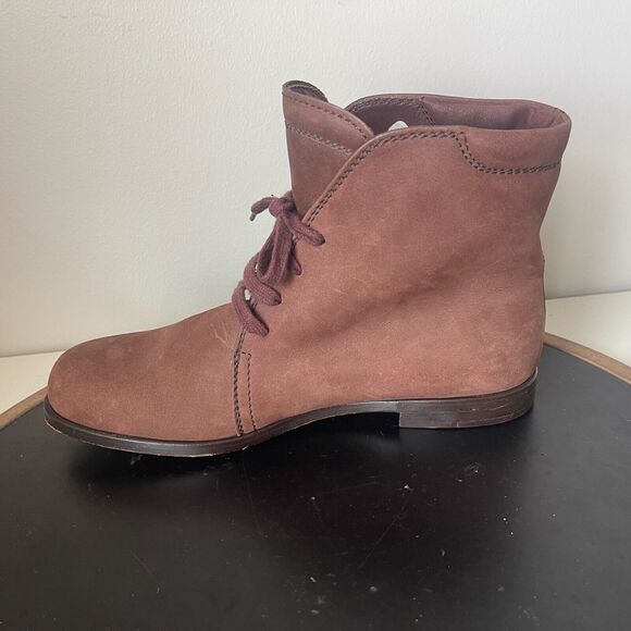 Tods Ankle Booties Women's‎ Brown Leather Lace Up Size 37 US 7 - Picture 6 of 12